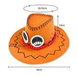 Portgas D. Ace Anime Cosplay Cowboy Hat Unisex Adult