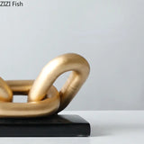 NNEOBA Elegant Chain Ceramic Resin Sculpture Statue