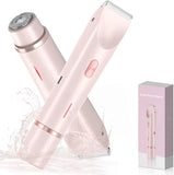 NNEOBA 2 in 1 Electric Bikini Trimmer & Facial Shaver Waterproof Pink