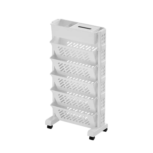 NNEOBA Movable Floor-Mounted Bookshelf with Wheels