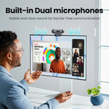 NNEOBA 2K USB Webcam HD Mini Web Camera with Autofocus Black