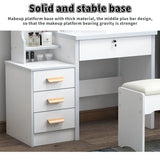 NNEOBA Elegance in Simplicity: White Dressing Table Set with Sliding Mirror & Ample Storage