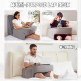 NNEOBA Memory Foam Lap Desk Pillow Ergonomic Laptop Pillow Grey