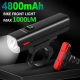 NNEOBA USB Rechargeable Bicycle Light Set Black