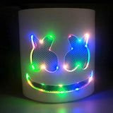 Led Light Up Mask and Gloves DJ Marshmello Head Helmet Light Up Cosplay Head Cover for Men Women Music Festival Purim props