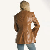 Women's Faux Leather Blazer