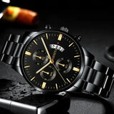 NNEOBA Men's Stainless Steel Quartz Calendar Watch