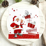 Snowman & Santa Print Paper Napkins for Christmas decor