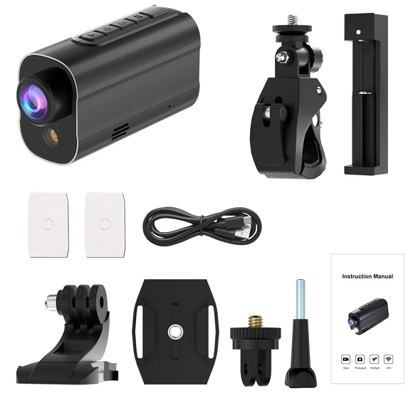 NNEOBA 5K Action Camera with LED Light 64GB Included Black