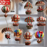 A Set of 10Pcs Santa Claus Parachute Series Handmade Wooden Hanging Ornaments - Perfect Holiday Gift Decoration for Home and Garden