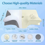 NNEOBA 2-in-1 Ergonomic Memory Foam Cervical Pillow Orthopedic Neck Support Grey
