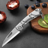 NNEOBA 3-Piece Portable Folding Knife Set Silver