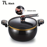 NNEOBA 7L Micro-Pressure Non-Stick Stew Pot Large Capacity Cookware Black