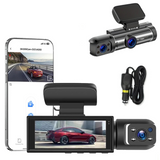 NNEOBA 1080P WiFi Dual Lens Dash Cam Front Rear Car DVR Black