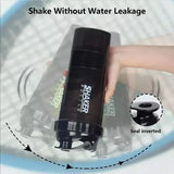 NNEOBA 3-Layer Protein Shaker Bottle Black