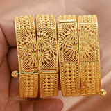 NNEOBA Ethiopian Gold Bangles Women’s Wedding Jewelry Set