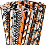 100-Piece Halloween Disposable Paper Straws – Party Decorations