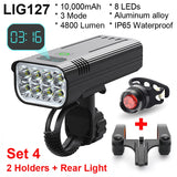 NNEOBA 4800 Lumen USB Bike Light Set Black