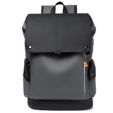 NNEOBA Waterproof PU Leather Laptop Backpack Computer Bag Grey