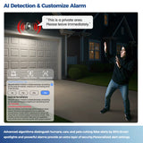 NNEOBA 2.5K Solar Security Camera – Wireless WiFi Outdoor Cam with AI Detection