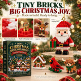 24-Day Mini Christmas Brick Ornament Advent Calendar,Unique Designs, Buildable Bricks, Hanging Loops Included, Holiday Countdown