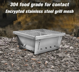 NNEOBA 304 Stainless Steel Folding BBQ Grill Camping Stove Silver