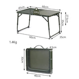NNEOBA Adjustable Camping Table with Dual Surface Panels Green