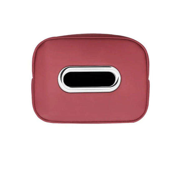 NNEOBA Leather Car Tissue Organizer Storage Bag–Multi-Position Holder Red