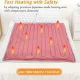NNEOBA 150x180cm Soft Pink Heated Electric Blanket with 6 Heating Levels