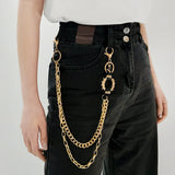 NNEOBA Metal Punk Rock Layered Chain Keychain Belt