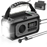 NNEOBA Emergency Hand Crank Solar Radio Gray