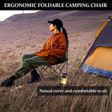 NNEOBA Foldable Camping Chair with Side Pocket Black