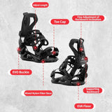 NNEOBA 2025 Adjustable Snowboard Bindings with Quick Release Buckle