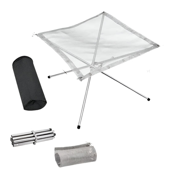 NNEOBA Foldable Stainless Steel Mesh Fire Pit Rack