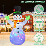 NNEOBA 2.4m Rotating Snowman Inflatable Christmas Decoration with LED Lights