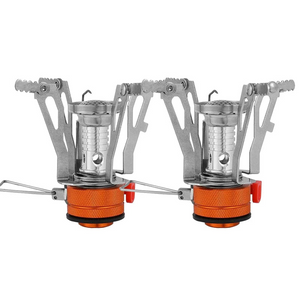 NNEOBA 2PCS Mini Camping Gas Stove Orange