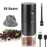 NNEOBA Portable Electric Coffee Grinder 38 Setting Adjustable Ceramic Burr Black