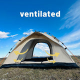 NNEOBA 3–4 Person Outdoor Quick-Opening Camping Tent Fully Automatic Ivory