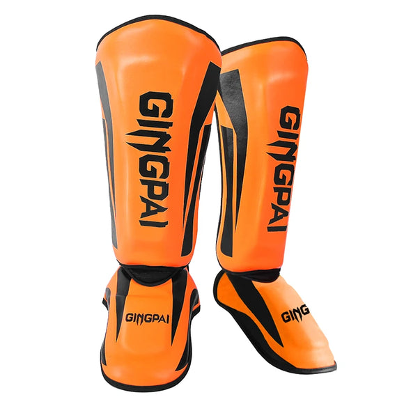 NNEOBA Mixed Martial Arts Shin Guards Protection Pads Orange