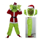 Green-Haired Monster Christmas Cosplay Costume Set Adult Unisex