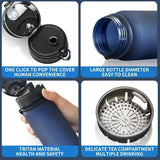 NNEOBA 500ml Leakproof Sports Water Bottle Blue