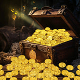 200-Piece Pirate Gold – 2.5 cm Plastic Fake Treasure Coins