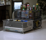 NNEOBA IGT Outdoor Table Unit Basket Storage Net Cage Silver