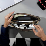 Genuine Leather Men's Clutch Bag and Long Wallet