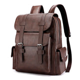 NNEOBA PU Leather Laptop Backpack Dark Brown