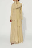 Women's Draped Bubble Sleeve Dress