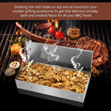 NNEOBA Smoker Box for Wood Chips Silver