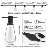 20M 30M ST38 Garland Light String Shatterproof LED Bulbs Outdoor IP44 Patio Garden Wedding Party Halloween Christmas Decor Lamp