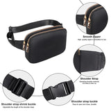 NNEOBA Women Waist Bag Waterproof Crossbody Chest Fanny Pack (Black)