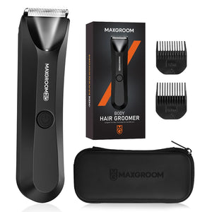 NNEOBA Waterproof Body Hair Trimmer for Men Replaceable Ceramic Blade Black